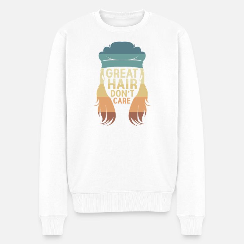 Coupe mullet coupe mulet - Pull Premium bio Homme - blanc