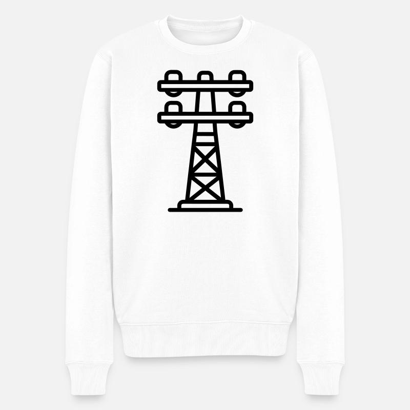 Strommast - Männer Premium Bio Pullover - Weiß