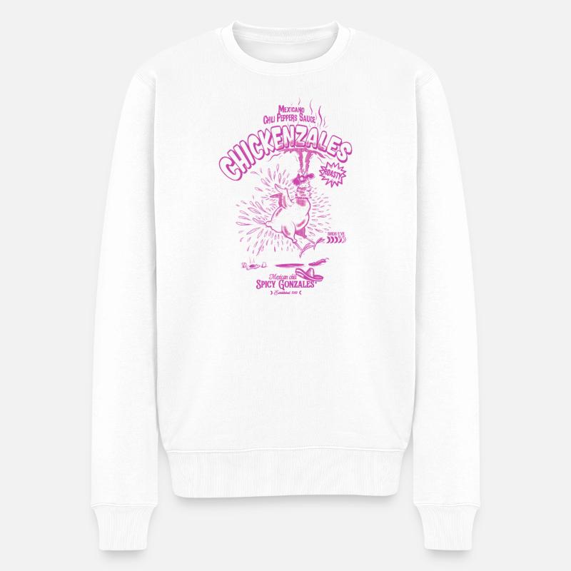 Poulet Pimenté Retro Violet - Pull Premium bio Homme - blanc