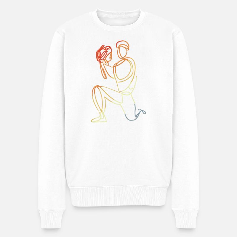 Baseball Keeper Zeichnung - Männer Premium Bio Pullover - Weiß