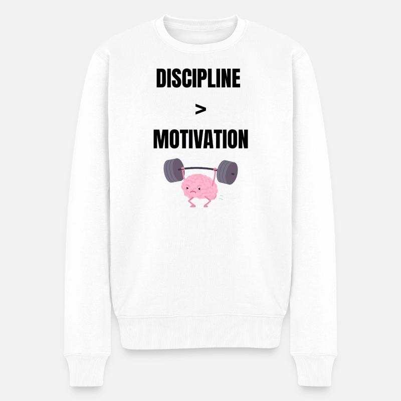La discipline avant la motivation - Pull Premium bio Homme - blanc