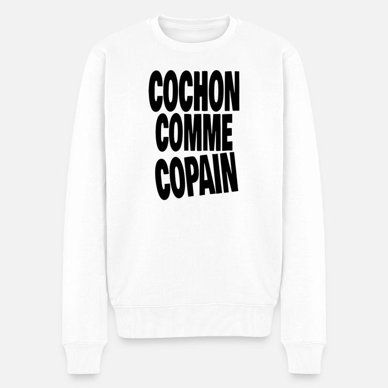 cochon comme copain - Pull Premium bio Homme - blanc