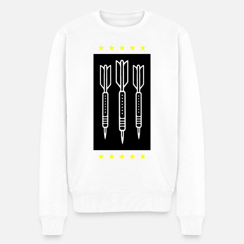 Darts Team Dartpfeile Symbol - Männer Premium Bio Pullover - Weiß