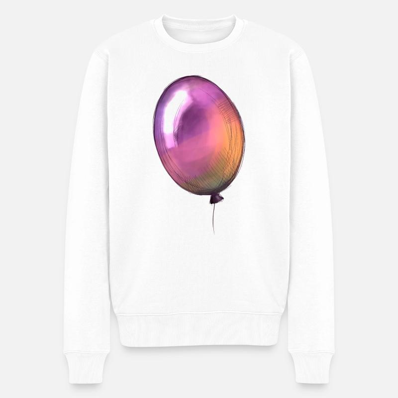 Ein bunter Luftballon - Männer Premium Bio Pullover - Weiß