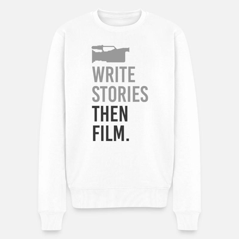 Schriftsteller - Männer Premium Bio Pullover - Weiß