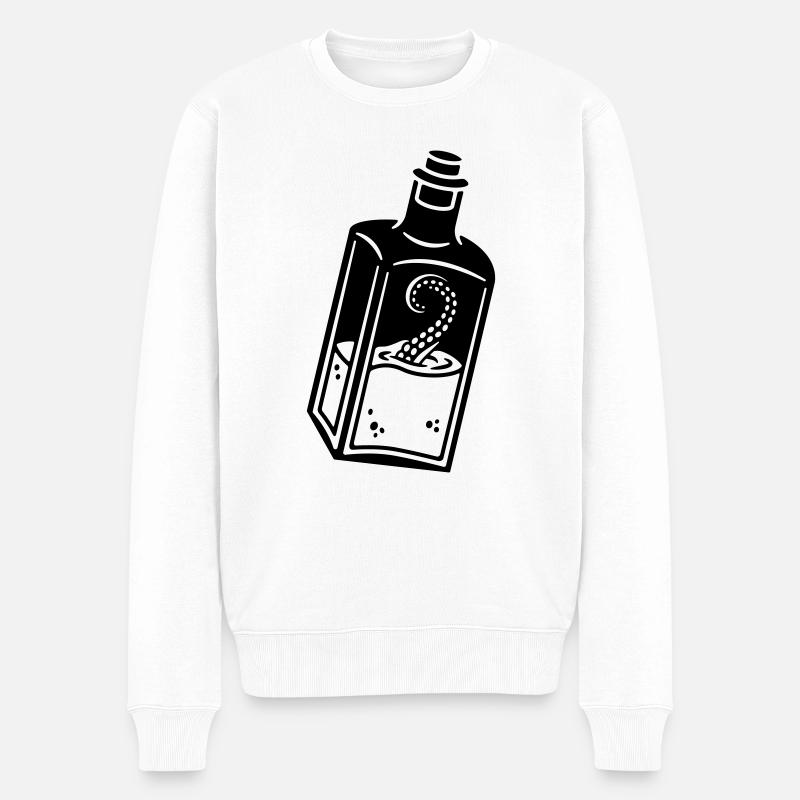 Poulpe en bouteille - Pull Premium bio Homme - blanc