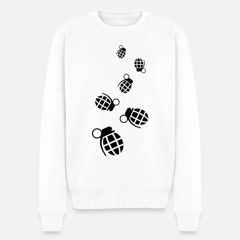 Granate waffe icon - Männer Premium Bio Pullover - Weiß