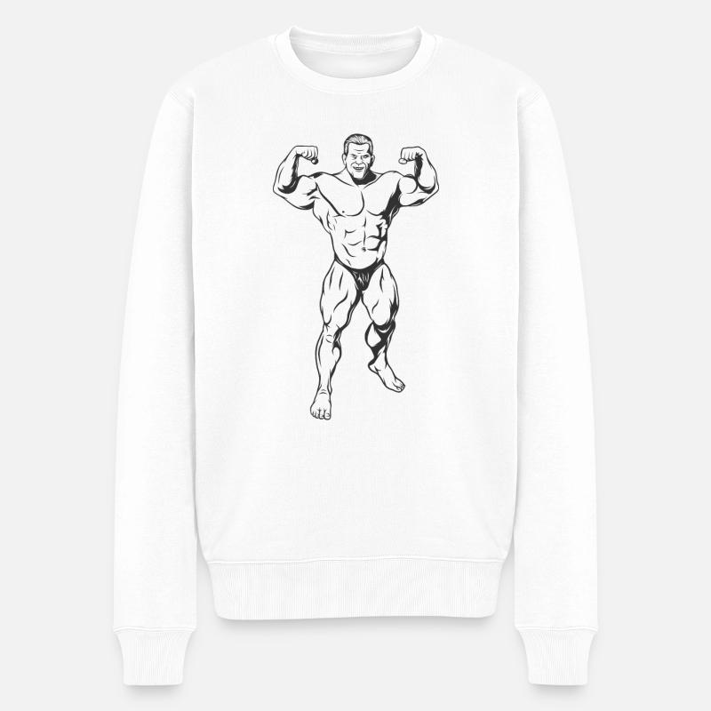 Strongman - Männer Premium Bio Pullover - Weiß