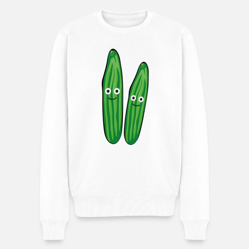 Concombres,Couple,Concombres,Concombre,Concombre,Couple - Pull Premium bio Homme - blanc