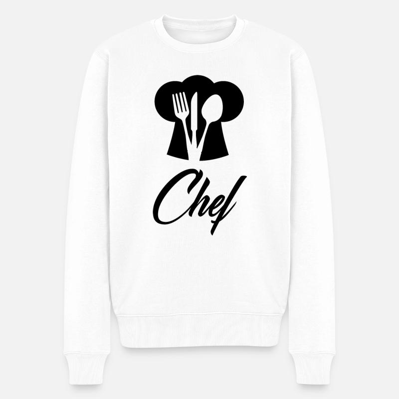 Chef cuisinier 3 - Pull Premium bio Homme - blanc