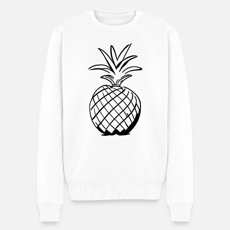 Ananas - Männer Premium Bio Pullover - Weiß
