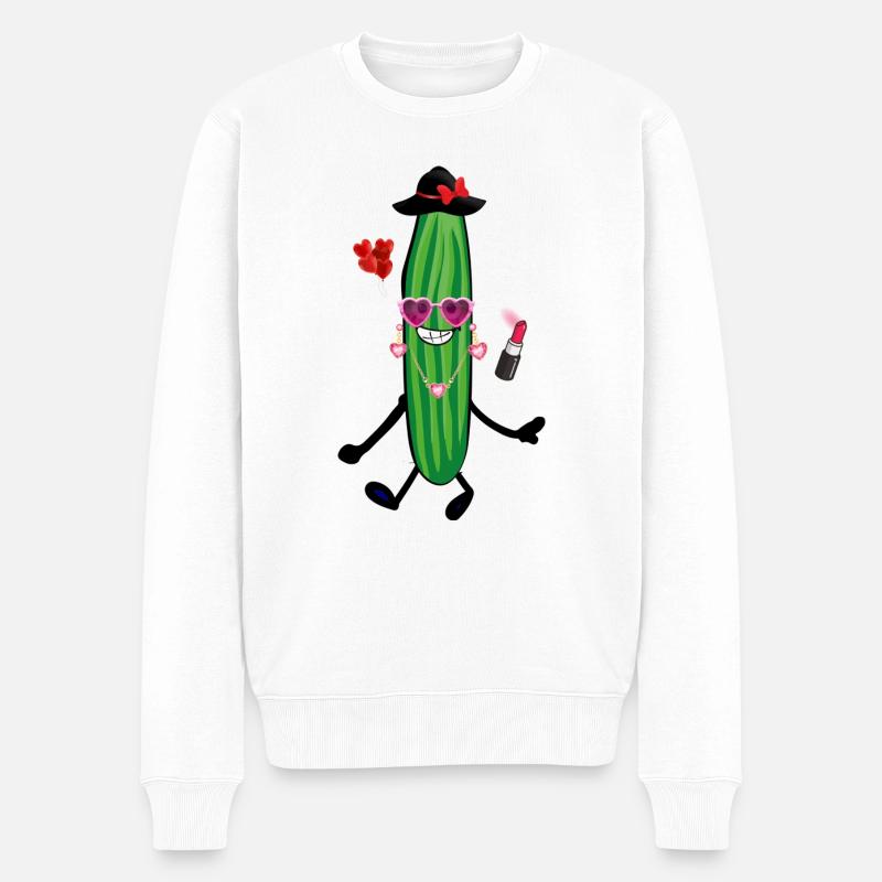 Concombre,Party Concombre,Cœur,Girly,Rose, amour - Pull Premium bio Homme - blanc