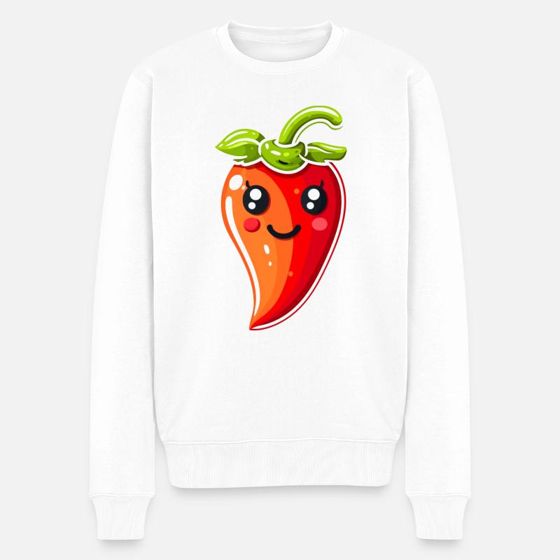 Chili - Männer Premium Bio Pullover - Weiß