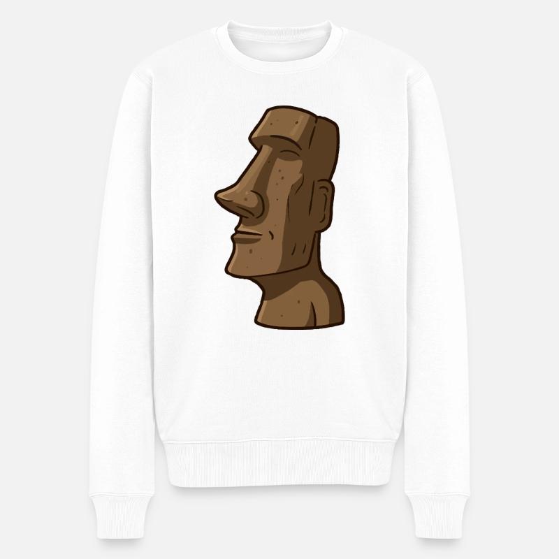 Statue de l’île de Pâques - Pull Premium bio Homme - blanc