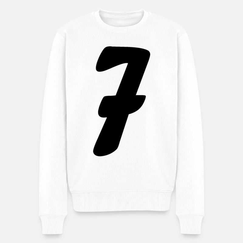 7 - Männer Premium Bio Pullover - Weiß