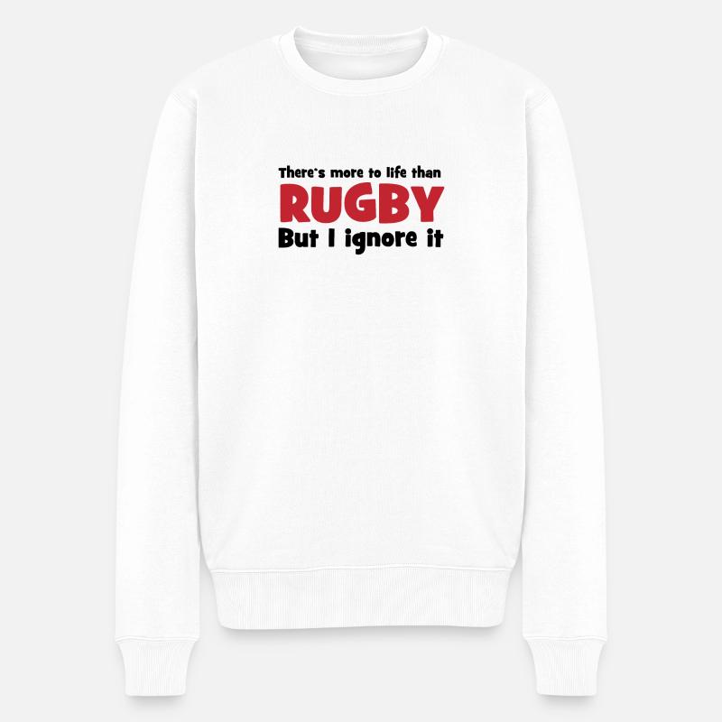 Rugby - Männer Premium Bio Pullover - Weiß
