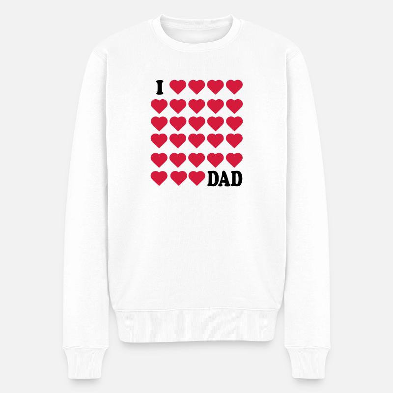 Ich liebe Papa - Männer Premium Bio Pullover - Weiß