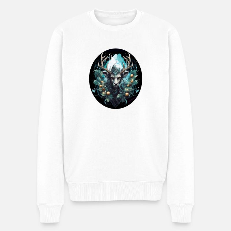 Rentiere des Weihnachtsmanns - Männer Premium Bio Pullover - Weiß