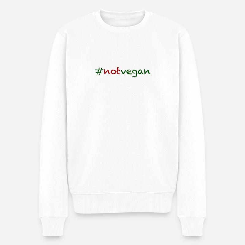 #notvegan - not vegan ! - Pull Premium bio Homme - blanc