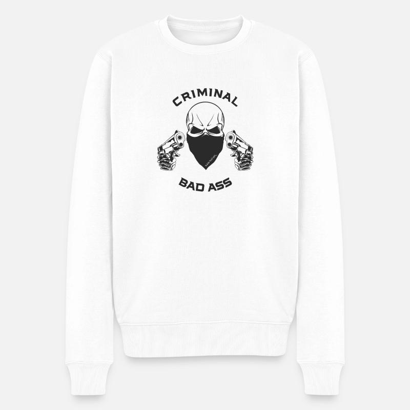 Criminel Badass - Pull Premium bio Homme - blanc