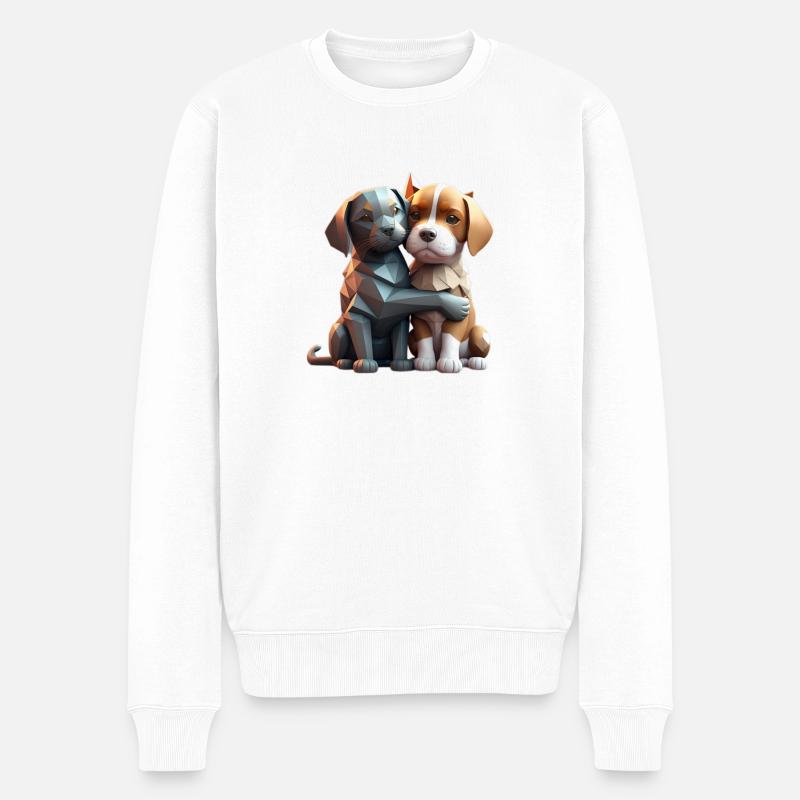 Dog Love - Männer Premium Bio Pullover - Weiß