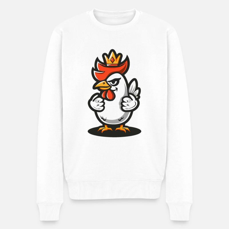 Couronne BD Poulet - Pull Premium bio Homme - blanc