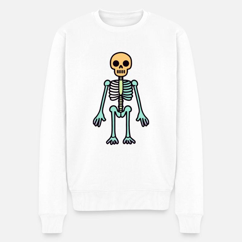 Skeleton Funny Halloween Comic - Men's Premium Organic Jumper - white