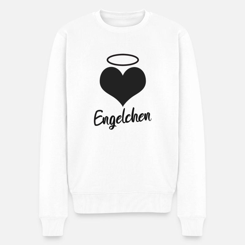 Herz Engelchen Heiligenschein - Männer Premium Bio Pullover - Weiß