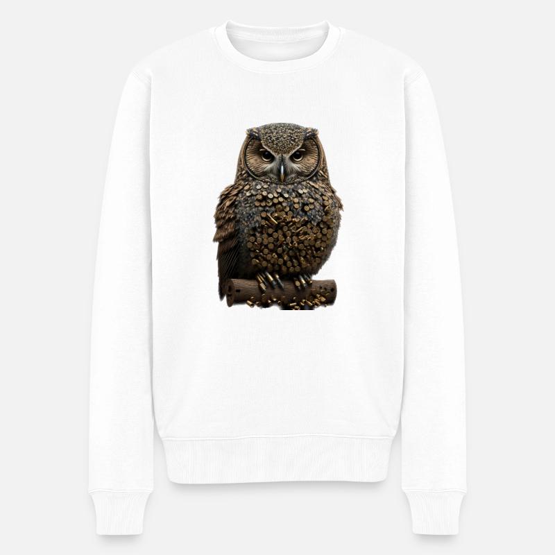 Hibou V - Pull Premium bio Homme - blanc