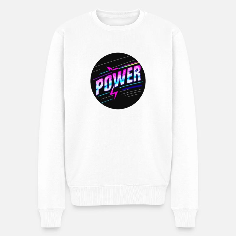 Power - Männer Premium Bio Pullover - Weiß