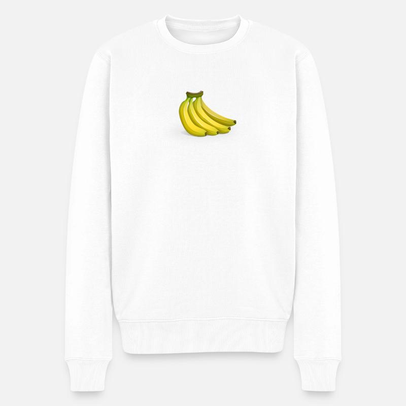 bananes - Pull Premium bio Homme - blanc