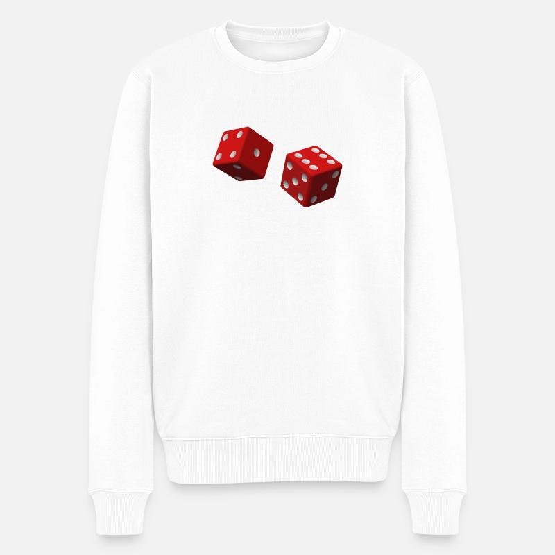 Rote Würfel - Männer Premium Bio Pullover - Weiß