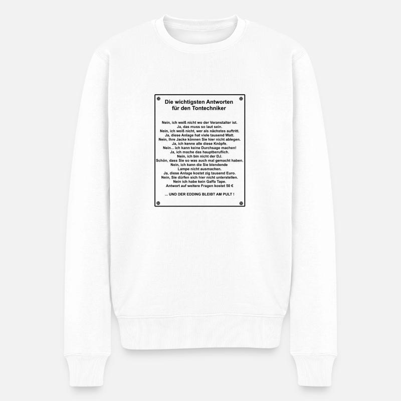 Tontechniker - Männer Premium Bio Pullover - Weiß