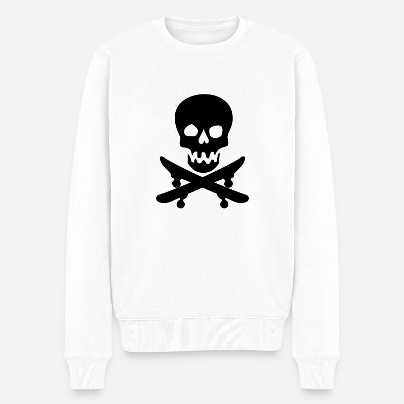 Skateboard - Männer Premium Bio Pullover - Weiß