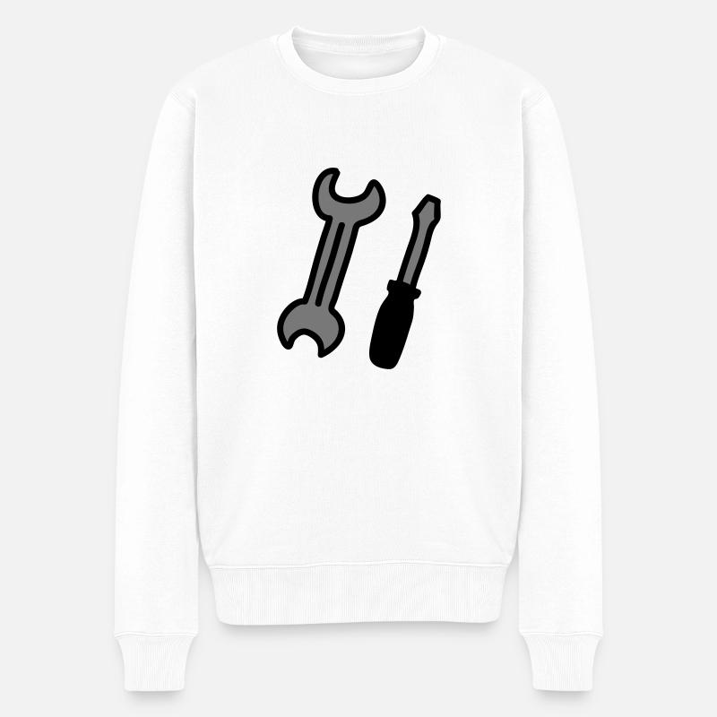outillage - Pull Premium bio Homme - blanc