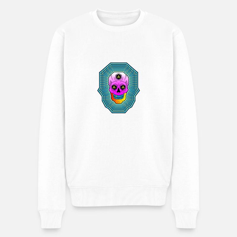 HypnoSkull - Männer Premium Bio Pullover - Weiß