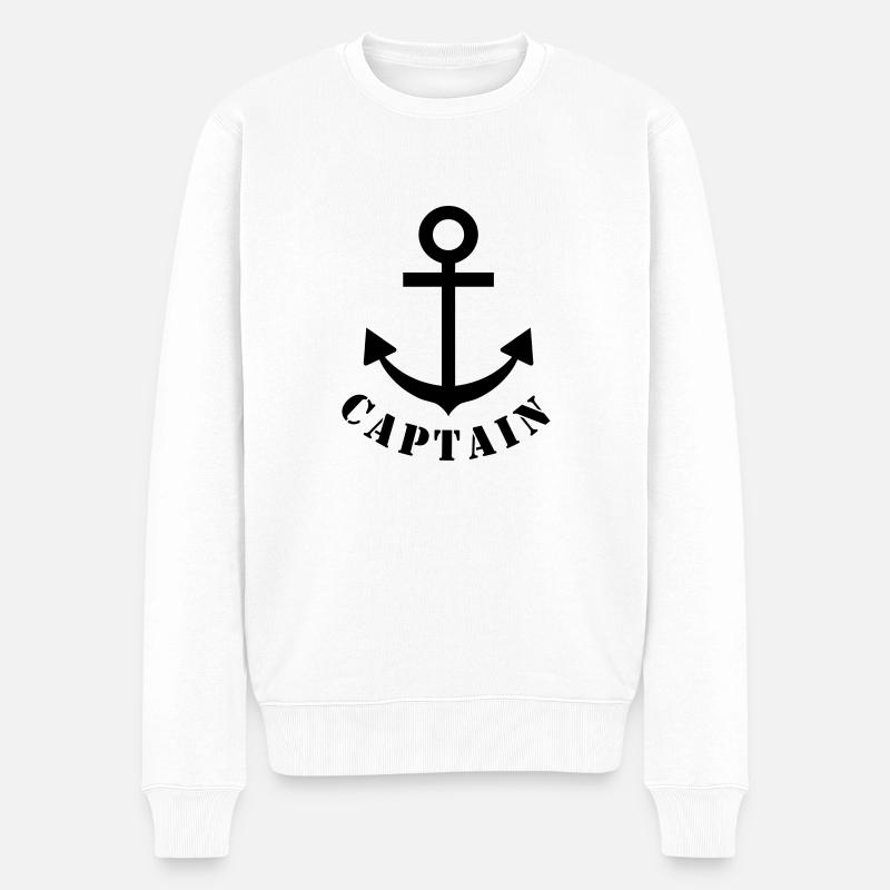 captain - Männer Premium Bio Pullover - Weiß