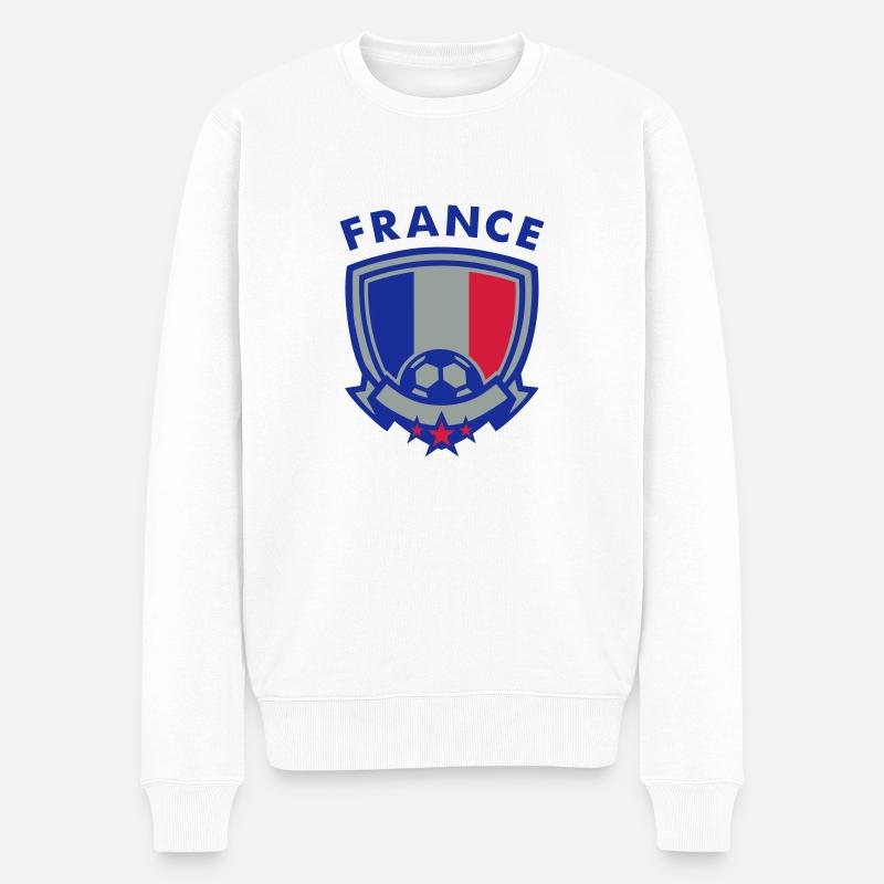 Fußball Emblem (France) - Männer Premium Bio Pullover - Weiß