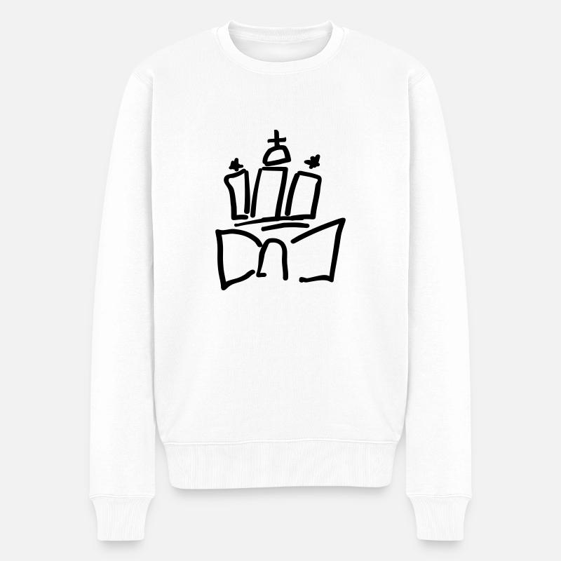 lockere Hamburg-Wappen Illustration - Männer Premium Bio Pullover - Weiß