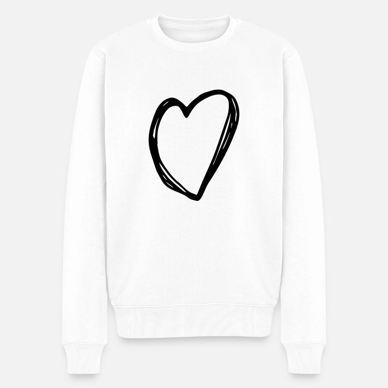 Coeur - Coeur - Pull Premium bio Homme - blanc