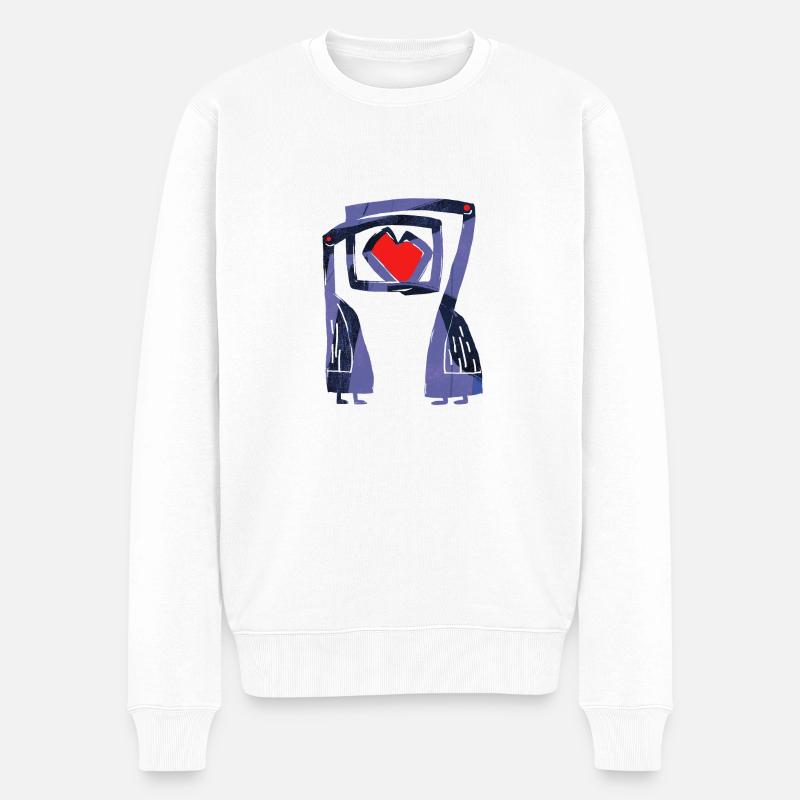 Turteltauben - Männer Premium Bio Pullover - Weiß