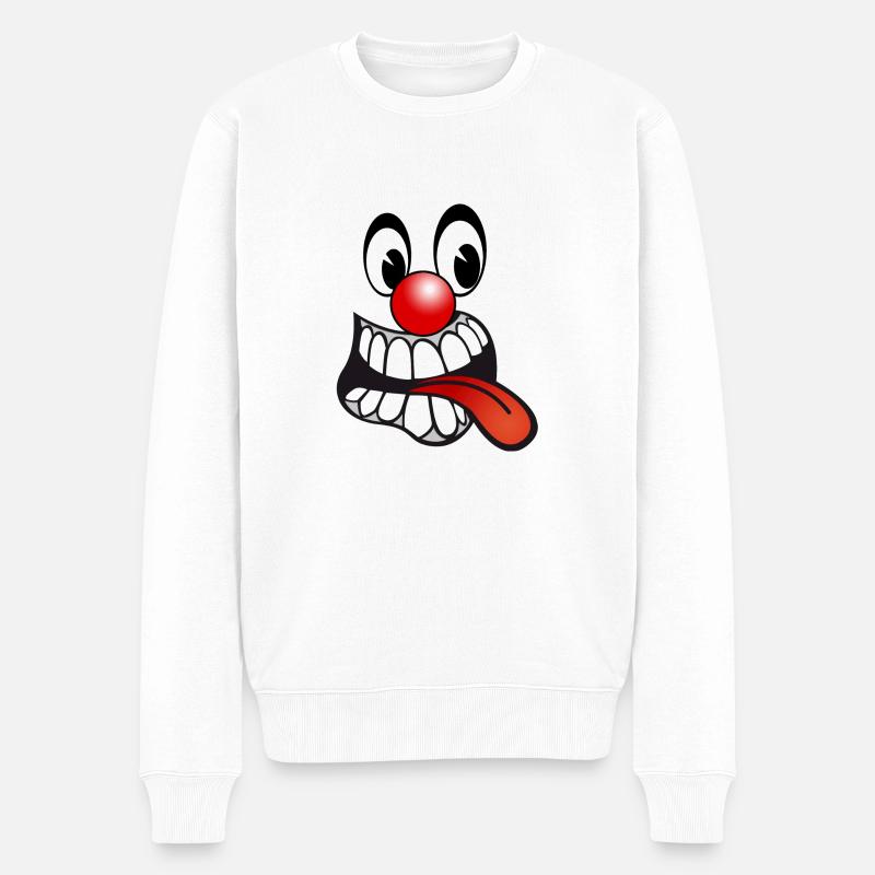 smiley design 1 - Männer Premium Bio Pullover - Weiß