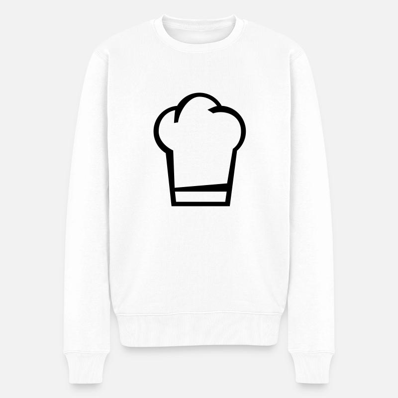 Kochmütze Symbol - Männer Premium Bio Pullover - Weiß