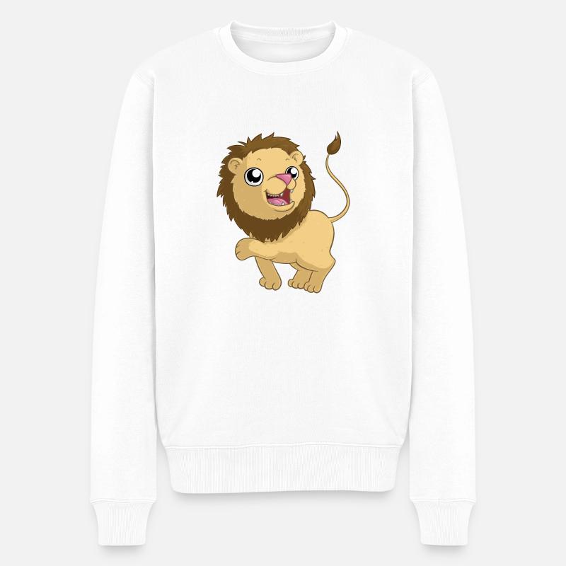 Lion de dessin animé - Pull Premium bio Homme - blanc