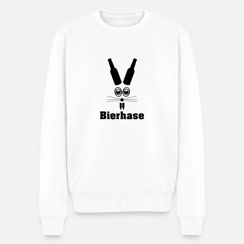 Bierhase - Männer Premium Bio Pullover - Weiß