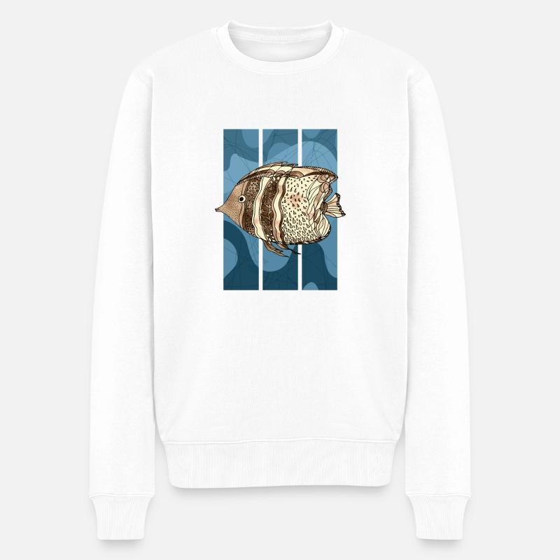 poisson - Pull Premium bio Homme - blanc