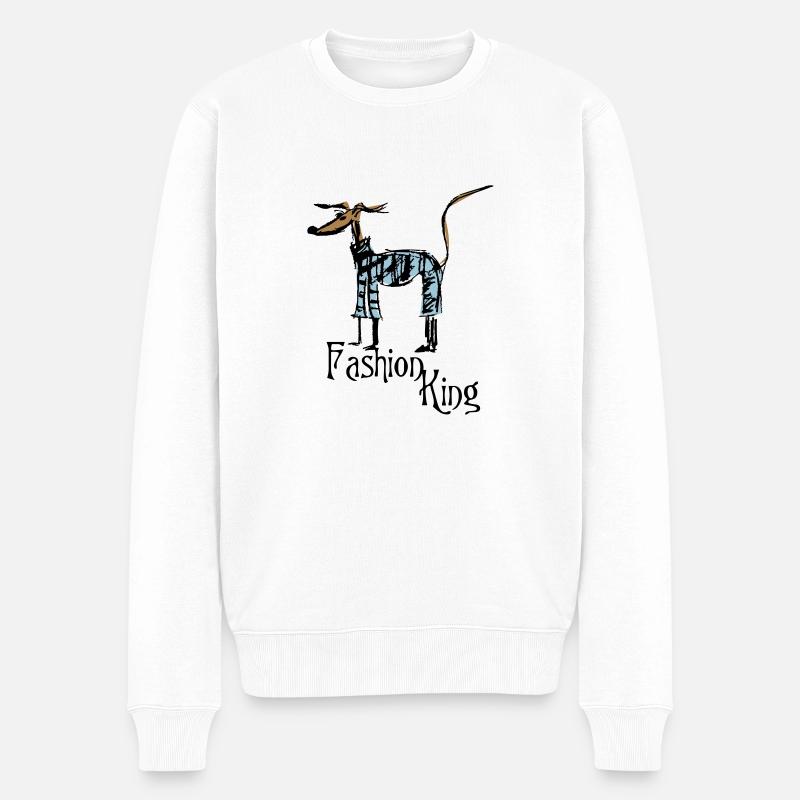 fashion king - Männer Premium Bio Pullover - Weiß