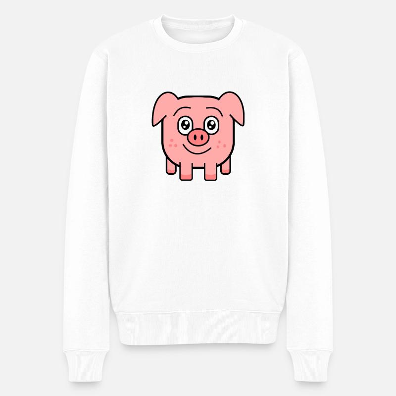 square pig - Männer Premium Bio Pullover - Weiß
