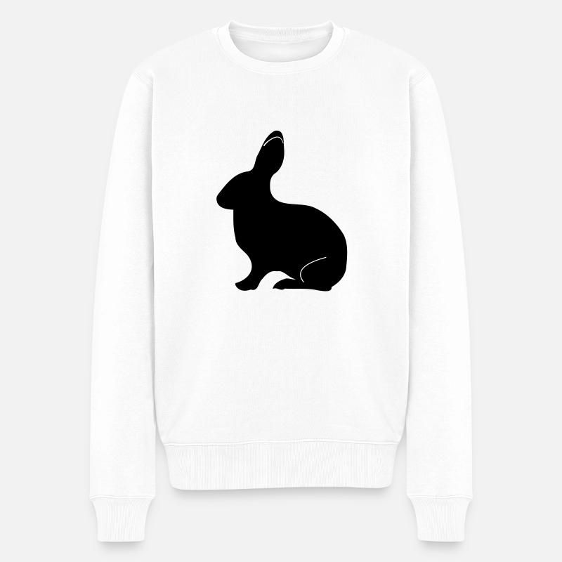 Hase - Männer Premium Bio Pullover - Weiß