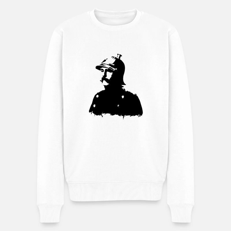 Otto von Bismarck - Männer Premium Bio Pullover - Weiß